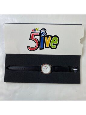 Ebay.In 5th Anniversary Watch Engraved Black Leather Strap Old Logo eBayana